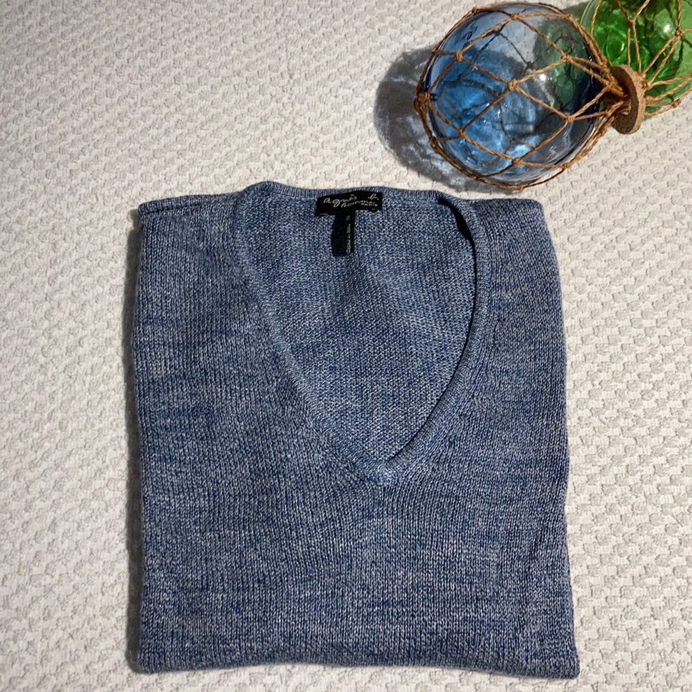 Agnes B homme Paris linen viscose sweater xlarge